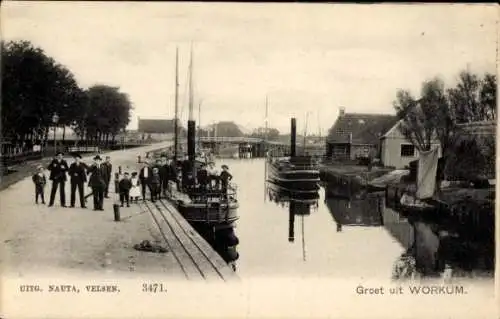 Ak Workum Friesland Niederlande, Wasserpartie