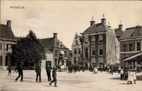 Ak Workum Friesland Niederlande, Platz