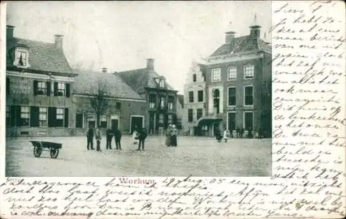 Ak Workum Fryslân Niederlande, Marktplatz