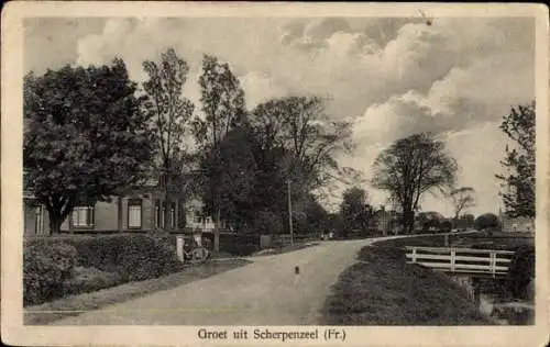 Ak Scherpenzeel Friesland Niederlande, Straßenpartie