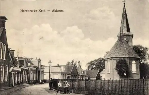 Ak Akkrum Friesland Niederlande, Hervormde Kerk