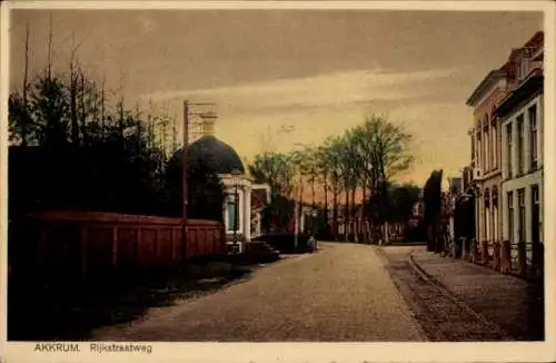 Ak Akkrum Friesland Niederlande, Rijkstraatweg