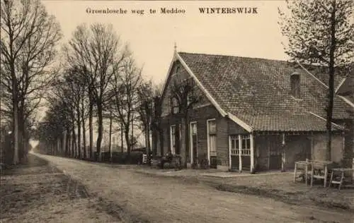 Ak Winterswijk Gelderland Niederlande, Groenloseweg te Meddoo