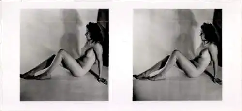 Stereo Foto Frauenakt, nackte Frau, Martins Kunstmappe Serie I