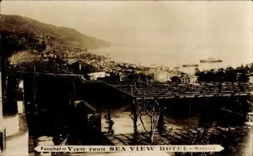 Ak Funchal Insel Madeira Portugal, Blick vom Sea-View-Hotel