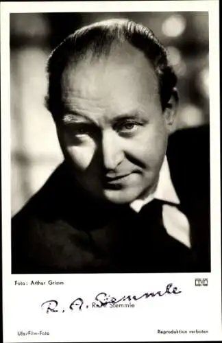 Ak Schauspieler R. A. Stemmle, Portrait, Autogramm