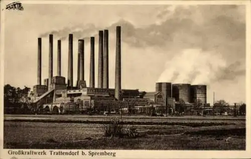 Ak Trattendorf Spremberg in der Lausitz, Großkraftwerk