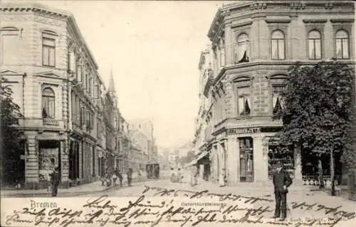 Ak Hansestadt Bremen, Osterthorsteinweg, Geschäft, Straßenbahn