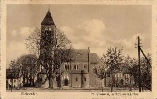 Ak Eichwalde in Brandenburg, Pfarrhaus, Antonius-Kirche