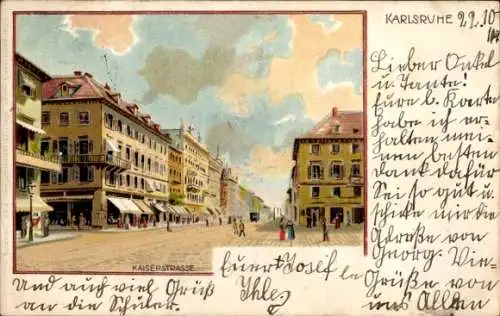 Litho Karlsruhe in Baden, Kaiserstraße