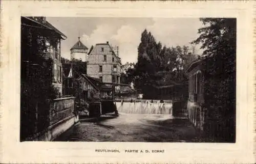 Ak Reutlingen in Württemberg, Echaz, Flusspartie