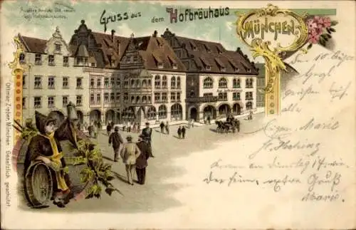 Litho München Bayern, Das Hofbräuhaus in seiner neuen Gestalt, Münchener Kindl