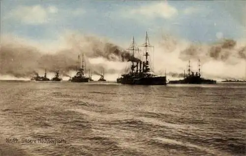 Ak Deutsche Kriegsschiffe, Hochseeflotte, Kaiserliche Marine