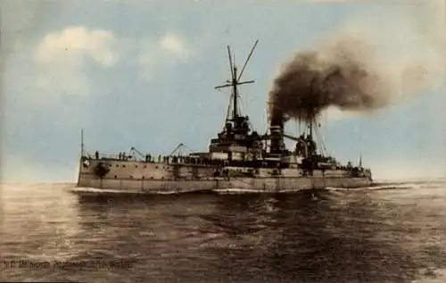 Ak Deutsches Kriegsschiff, SMS Westfalen, Dreadnought, Großlinienschiff, Kaiserliche Marine