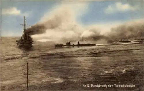 Ak Deutsche Kriegsschiffe, Durchbruch der Torpedoboote, Kaiserliche Marine