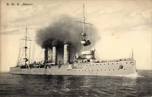 Ak Deutsches Kriegsschiff, S.M.S. Mainz, Kaiserliche Marine