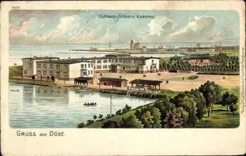 Litho Döse Cuxhaven in Niedersachsen, Matrosen-Artillerie-Kaserne