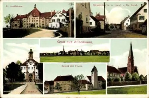 Ak Altshausen in Oberschwaben Württemberg, Schloss, Kirche, Seminar, Sankt-Josefshaus