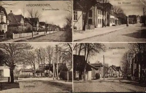 Ak Hademarschen in Holstein, Landweg, Westerstraße, Kloster, Kaiser-Straße