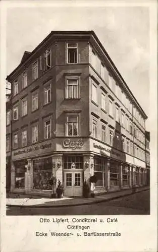 Ak Göttingen in Niedersachsen, Konditorei Café Otto Lipfert, Weenderstraße Ecke Barfüsserstraße