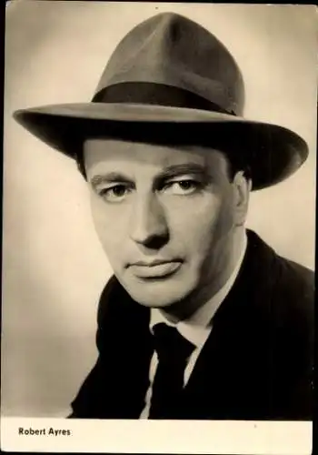 Ak Schauspieler Robert Ayres, Film Im Tresor gefangen, Portrait mit Hut, Autogramm