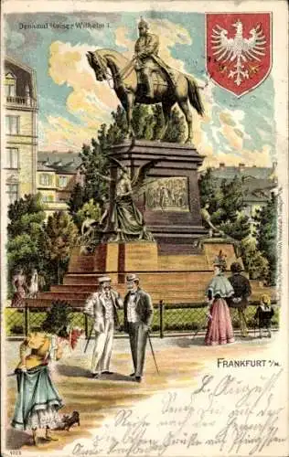 Wappen Litho Frankfurt am Main, Denkmal Kaiser Wilhelm I