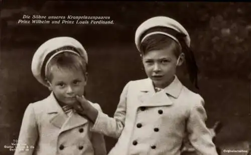 Ak Prinz Wilhelm  von Preußen, Prinz Louis Ferdinand, Liersch 7028, Matrosenmütze