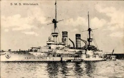 Ak Deutsches Kriegsschiff, SMS Wittelsbach, Kaiserliche Marine