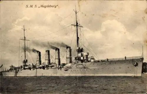 Ak Deutsches Kriegsschiff, SMS Magdeburg, Kleiner Kreuzer, Kaiserliche Marine