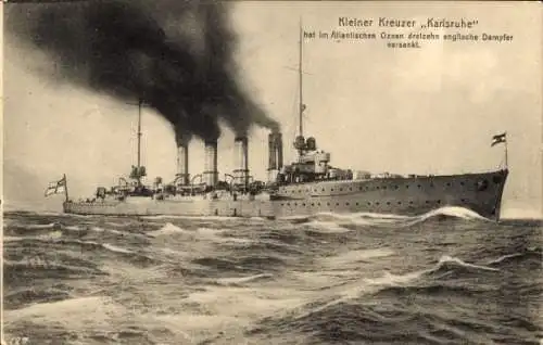 Ak Deutsches Kriegsschiff, Kleiner Kreuzer Karlsruhe, Kaiserliche Marine