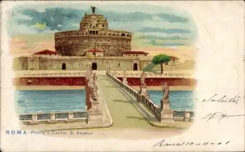 Litho Roma Rom Lazio, Ponte e Castel S. Angelo