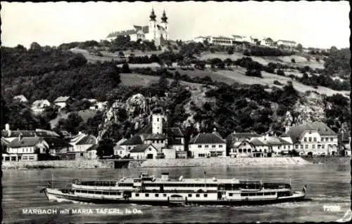 Ak Marbach an der Donau Melk Niederösterreich, Maria Taferl, Dampfer