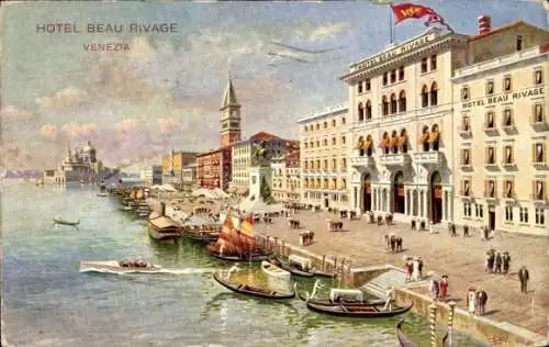 Künstler Ak Venezia Venedig Veneto, Hotel Beau Rivage