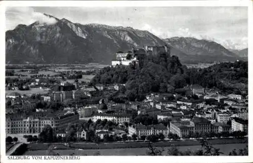 Ak Salzburg in Österreich, Blick vom Kapuzinerberg, Panorama