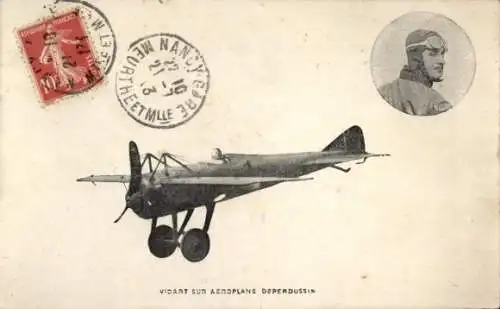 Ak Vidart im Flugzeug Deperdussin