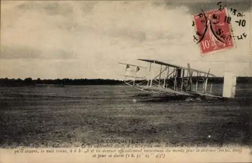 Ak La Conquête de l'Air, Camp d'Auvours, Wilbur Wright, Biplan