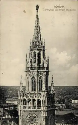Ak München, Neues Rathaus, Turmspitze