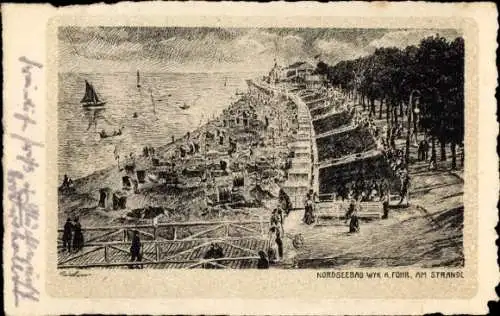Ak Wyk auf Föhr Nordfriesland, Strand