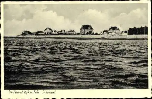 Ak Wyk auf Föhr Nordfriesland, Südstrand, Blick vom Wasser