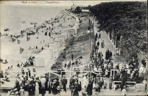 Ak Wyk auf Föhr Nordfriesland, Strand, Personen, Promenade