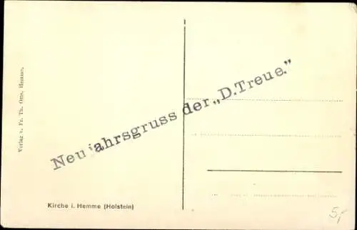 Ak Hemme in Dithmarschen, Kirche, Teilansicht