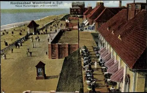 Ak Westerland auf Sylt, neue Kuranlagen, Konzertplatz