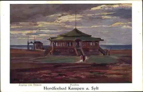 Künstler Ak May, C., Kampen auf Sylt, Zugang zum Strand, Pavillon