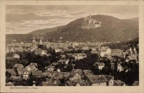 Ak Wernigerode im Harz, Gesamtansicht, Schloss