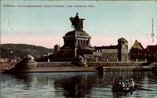 Ak Koblenz am Rhein, Deutsches Eck, Provinzialdenkmal Kaiser Wilhelm I