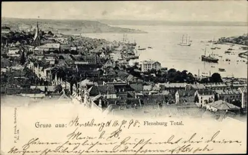 Ak Flensburg in Schleswig Holstein, Panorama