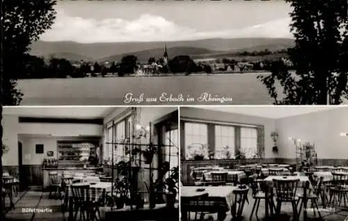 Ak Erbach im Rheingau Eltville am Rhein Hessen, Panorama, Gasthaus zur Traube, Büfett