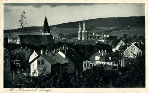 Ak Lemgo, Blick auf die Alte Hansestadt, Kirche, Berg