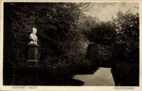 Ak Münster in Westfalen, Kreuzschanze, Annette von Droste-Hülshoff-Denkmal