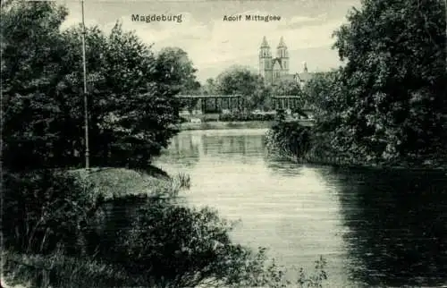 Ak Magdeburg an der Elbe, Adolf Mittag See